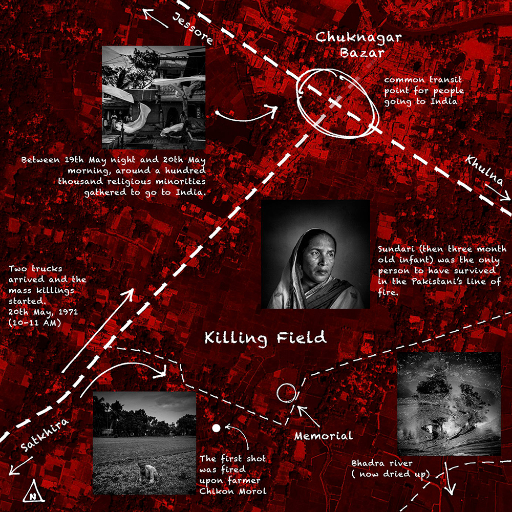 Zone map detailing the Chuknagar Massacre.